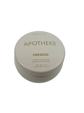 Apotheke Mini Tin Candle Firewood Scent 2oz White Tin 15 Hour Burn Time